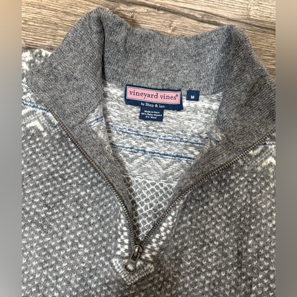 Vineyard Vines Charcoal Patterned Half-Zip Pullover - Picture 3 of 5